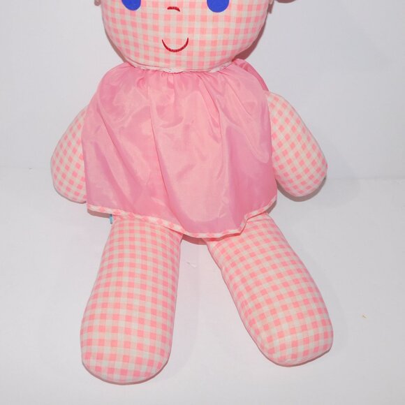 VTG 80s Ganz Bros Jumbo Large 25" Pink Gingham Rag Doll - FP Lolly Look a like - Picture 3 of 6
